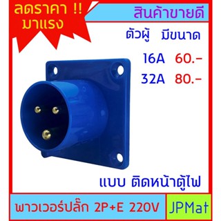 ปลั๊กเพาเวอร์ (power plug) ตัวผู้ 2P+E 220V มีขนาด 16A กับ 32A พาวเวอร์ปลั๊ก สำหรับงานภาคสนาม งานอุตสาหกรรม