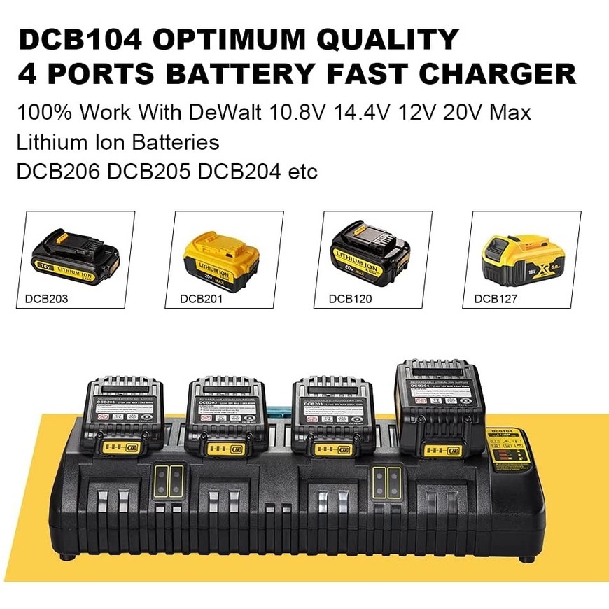 ใหม่สําหรับ Dewalt 14.4V 18V 20V แบตเตอรี่ลิเธียม Charger DCB104 DCB102 Li-Ion แบตเตอรี่ DCB118 DCB1