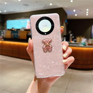 เคสโทรศัพท์มือถือนิ่ม แบบใส ลายหมีน่ารัก แวววาว สําหรับ Huawei Honor X9A 5G X9 5G 4G X8 X7 Honor X9A HONORX9a 2022