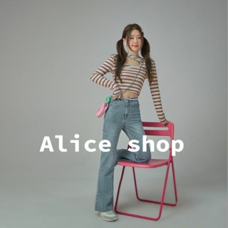 Alice  สไตล์เกาหลีเทรนด์แฟชั่น y2k แขนยาวเสื้อยืดผู้หญิง 2022 ล่าสุดสบาย ๆ  fashion ทันสมัย Beautiful สบาย S051126 36Z230909