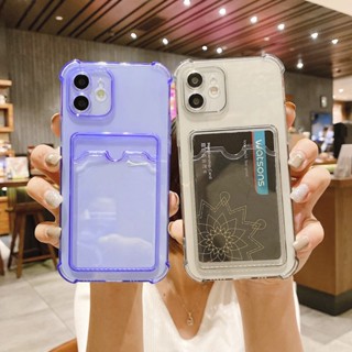 Card Holder ความโปร่งใสเคส For Vivo Y17 Y11 Y12 Y15 Y21 V23 Y21S Y33S Y15S Y12a Y12S Y20 Silicon เคสมือถือเคสโทรศัพท์