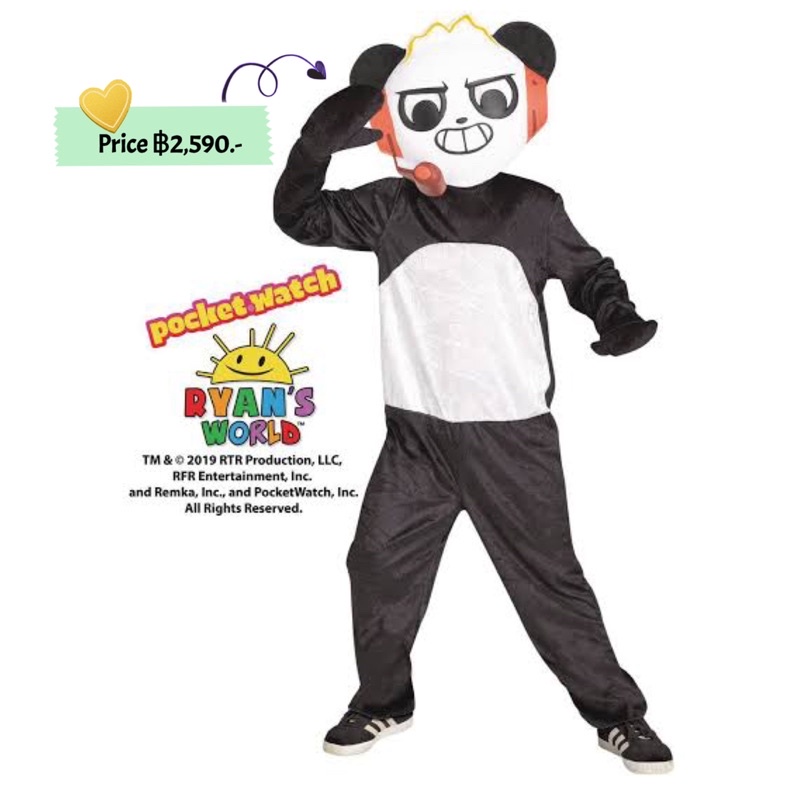 Fun World Ryan's World Boys Cobo Panda Costume 3-4 ปี