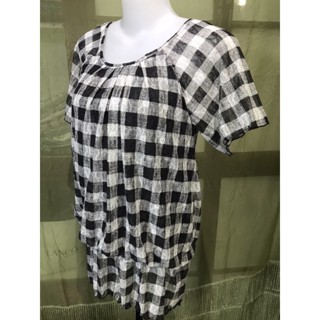 อก 34” เสื้อใส่ลำลอง ผ้าไนล่อน มีซับใน สม็อคเอว (5148) เสื้อมือสอง สภาพใหม่