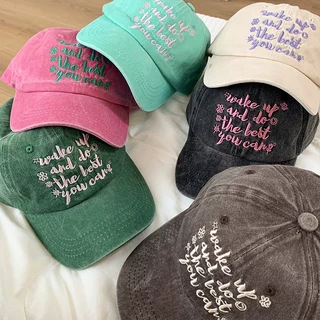 หมวกแก๊ปสไตล์วินเทจ ปัก wake up and do the best มี 6 สี
