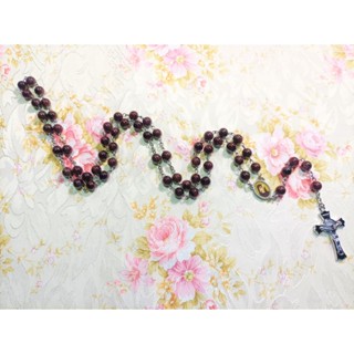 #1 สายประคำ คาทอลิก โกเมนแท้ ( 9 มม.) Garnet Catholic Rosary 9 mm.