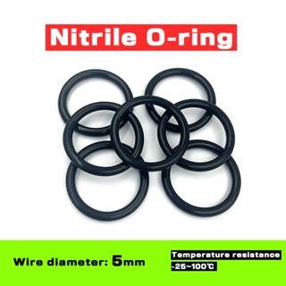 Nitrile แหวนโอริง โอริง สีดํา เส้นผ่าศูนย์กลาง 5 มม. เส้นผ่าศูนย์กลางนอก 18-105 มม. NBR กระบอกซีลกันน้ํามัน ตลับลูกปืน ปั๊ม ท่อน้ํา วาล์ว ห่วงยางท่อ * &amp;