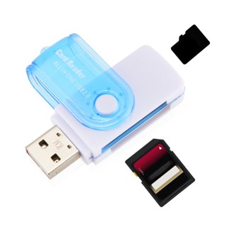 4 in 1 อะแดปเตอร์การ์ดรีดเดอร์ Usb 2.0 ความเร็วสูง อเนกประสงค์ หมุนได้ ขนาดใหญ่