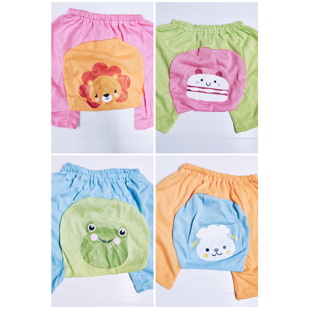 กางเกงขาสั้นต่อเป้า พิมพ์ก้น สีหวาน ไซส์ L