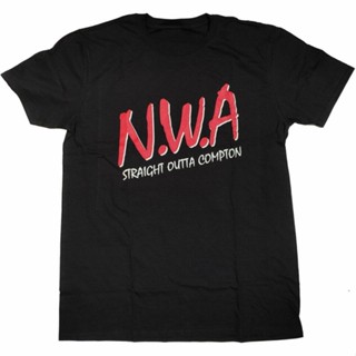 เสื้อยืดผ้าฝ้าย 100% พิมพ์ลายโลโก้ Nwa Outta Compton Big Logo 100 สไตล์ฮิปฮอป คลาสสิกเสื้อยืด พิมพ์ลาย Shi สไตล์คลาสสิก