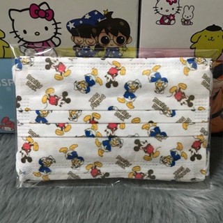 แมสเด็ก ลายการ์ตูน Mickey Mouse &amp; Donald Duck  หนา  3 ชั้น จำนวน 10 ชิ้น/แพค