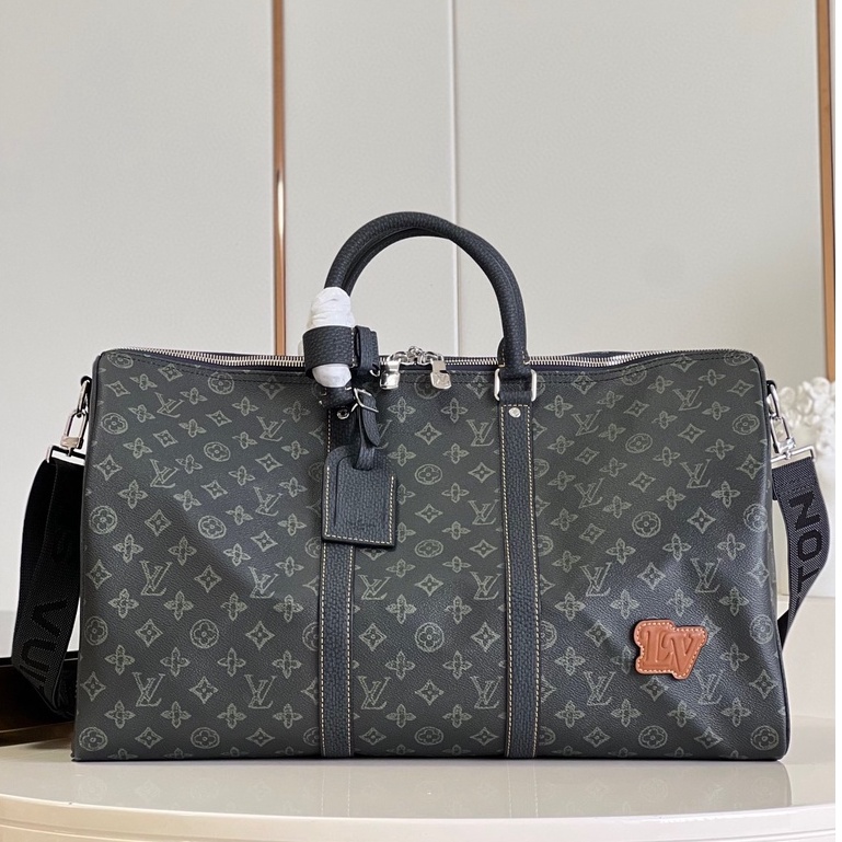 พรี​ ราคา9600 Lv Louis Vuitton Keepall 50 M46334 หนังแท้ กระเป๋าเดินทาง size50*29*23cm