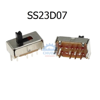 Slide switch สวิทช์ เลื่อน Toggle switch 8 ขา ขนาด 6.8x12.6mm #สวิทช์เลื่อน(8ขา,SS23D07) (1 ตัว)