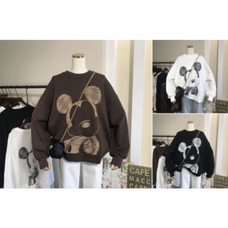 เสื้อแขนยาวสกรีนMicky💕💕ผ้าสำลีนิ่มใส่สบาย💕💕พร้อมส่งค่ะ👍👍👍