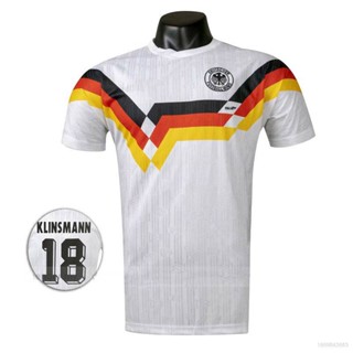 เสื้อยืดกีฬาแขนสั้น ลายทีมชาติฟุตบอล World Cup Germany HT1 1990 ชุดเหย้า แนวเรโทร พลัสไซซ์ TH1