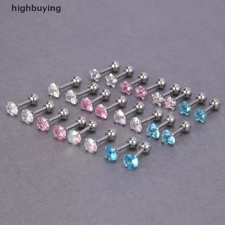 [highbuying] 1 คู่ แฟชั่น ที่เรียบง่าย คริสตัล เพทาย ต่างหูสตั๊ด ต่างหูสเตนเลส กระดูกอ่อน กระดูกหู ต่างหูเล็บ สําหรับผู้หญิง ปาร์ตี้ มินิมอล เครื่องประดับ ใหม่ พร้อมส่ง