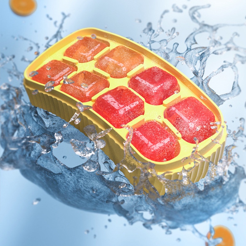 8 Cavities Big Ice Cube Mold with Lid Ice Ball Making Tray Party Cocktail Use DIY Making Whiskey