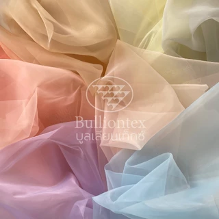 ผ้าออร์แกนซ่า Organza ผ้าตกแต่งชายเสื้อผ้า เนื้อโปร่ง มันวาว เล่นแสง ขนาด 1 หลา พร้อมส่ง