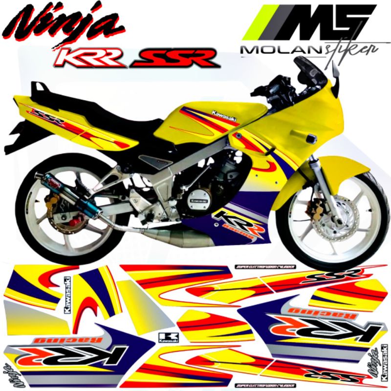สติ๊กเกอร์รูปลอก Striping Variation สําหรับ Kawasaki Ninja R SSR KRR 150 Thailand - KR 150 R E6 E7 E8 - Ninja R KRR SE - การปรับเปลี่ยน Ninja R SSR - สีเหลือง