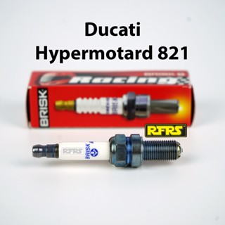 หัวเทียน BRISK PREMIUM LGS (4 เขี้ยว) แกนเงิน Ducati Hypermotard 821 (SGL01ROAA) น้ำมันเบนซิน95, แก๊สโซฮอล์ Made in EU