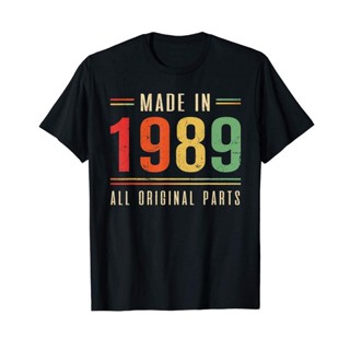 เสื้อยืด ผ้าฝ้าย พิมพ์ลาย Made In 1989 สไตล์วินเทจ ของขวัญวันเกิด สําหรับผู้ชาย 30 ปี 1989