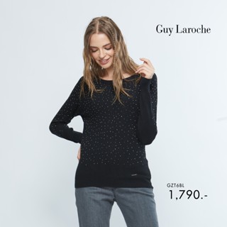 Guy Laroche เสื้อผู้หญิง COZY KNIT : เสื้อเบราส์ผ้าถัก แต่งรีดสตัดด้านหน้า (GZT6BL)