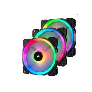 CASE FAN (พัดลมเคส) CORSAIR LL120 RGB BLACK 3 FAN WITH LIGHTING NODE PRO (CO-9050072-WW)