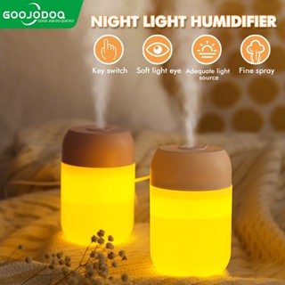 GOOJODOQ USB เครื่องทําให้ชื้น เครื่องพ่นไอน้ํา เครื่องพ่นไอน้ําอโรม่า Desktop Air LED