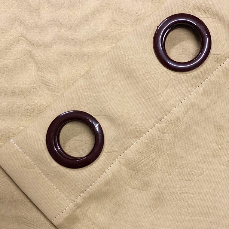 แนะนำ ผ้าม่าน ผ้าม่านสีครีมลายใบไม้ ผ้าม่านกั้นห้อง กันแสง หน้าต่างประตู Polyester100% ราคาพิเศษ มีเก็บเงินปลายทาง