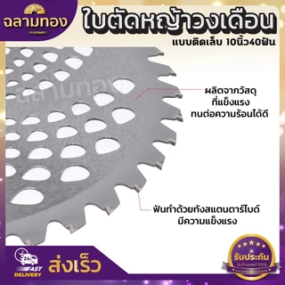 ใบตัดหญ้า ใบตัดวงเดือน ใบตัดไม้ ใบตัดหญ้าขนาด 10 นิ้วติดเล็บ40 ฟันหนา2.0 มิล ใบตัดไม้ ใบตัดหญ้า ตัดใบตัดหญ้าคมจัดทนสุด
