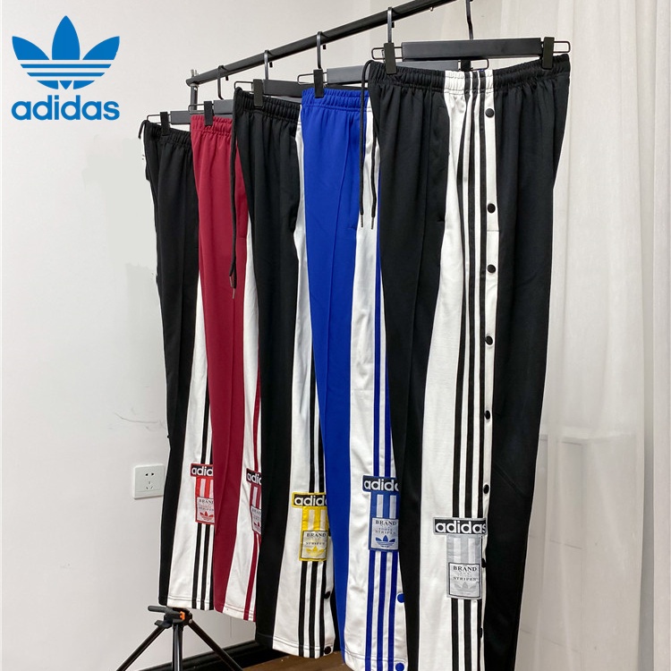 Adidas กางเกงวอร์ม ขากว้าง ทรงหลวม กระดุมด้านข้าง ของแท้ 100% สําหรับผู้ชาย ผู้หญิง