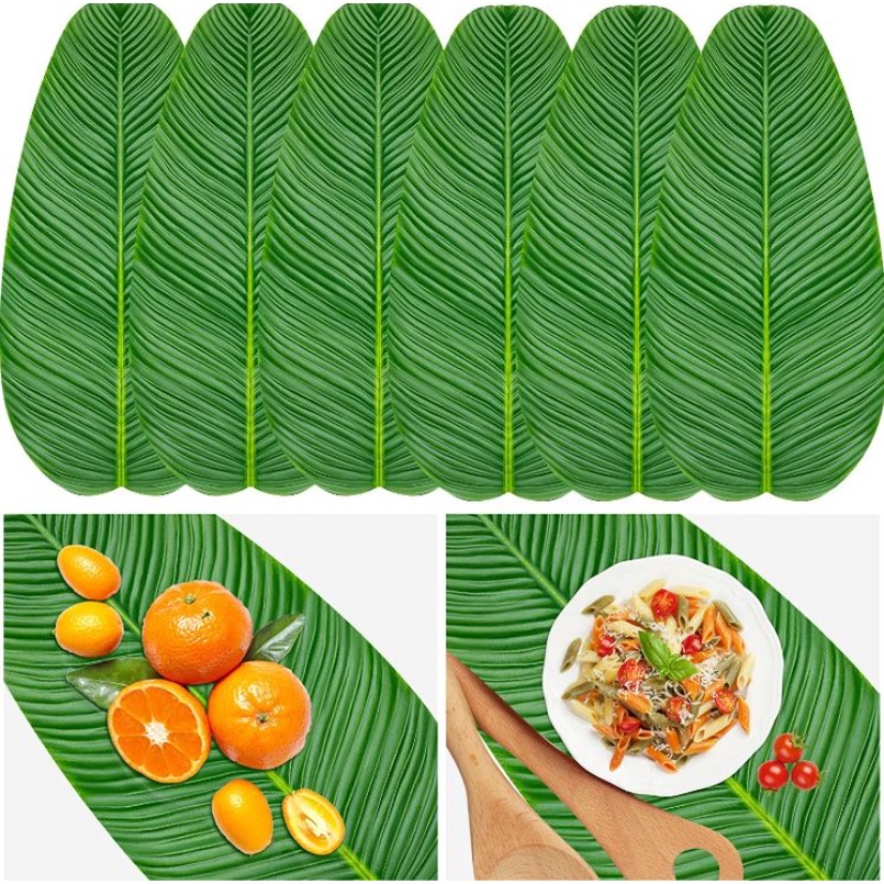 COD ใบตองปลอม Banana Leaf ใบตองเสมือนจริง ใบตองเทียม ใบตองพลาสติก ใบประดับโต๊ะ