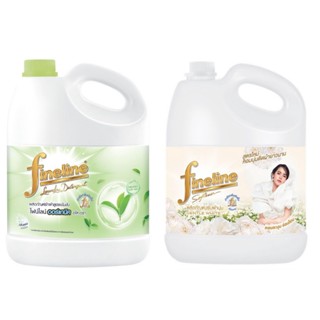 Fineline ไฟน์ไลน์ซักผ้าเข้มข้นออร์แกนิค 3000ml เขียว + ผลิตภัณฑ์ปรับผ้านุ่ม สูตรมาตรฐาน กลิ่น เจนเทิล ไวท์ 3500 มล.