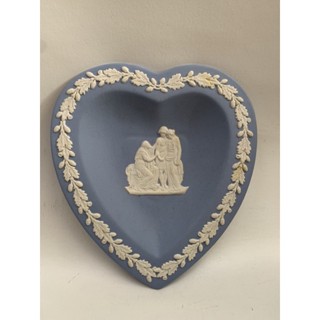 Wedgwood จานเซรามิก รูปหัวใจ สีฟ้า Wedgwood Blue J1000 HEARTTRAY 2492 จานยุโรป จานโชว์