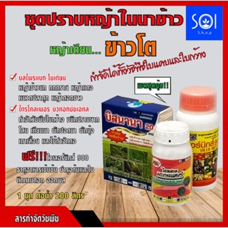 ชุดเก็บหญ้าในนาข้าว บิสไพริแบค(บิสนานา)100g+ไตรโคลเพอร์250cc(ไซแอม) กำจัดวัชพืชใบแคบ ใบกว้าง กก หญ้าตายยาก