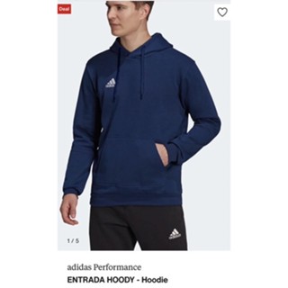 Adidas Performance ENTRADA HOODY - Hoodie เสื้อ ฮู้ดดี้ แบบสวมศรีษะ ผู้ชาย อาดิดาส สีน้ำเงินเข้ม
