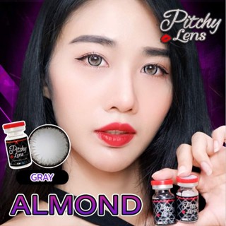 คอนแทคเลนส์ รุ่น Almond ยี่ห้อ Pitchylens / Pretty doll ตาโต สีChoco เทา มีค่าสายตา