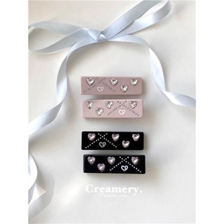 Black or PINK ของแท้ !! กิ๊บติดผม รูปหัวใจ ประดับเพชร ขนาดเล็ก แบบน่ารัก แฟชั่นฤดูใบไม้ผลิ