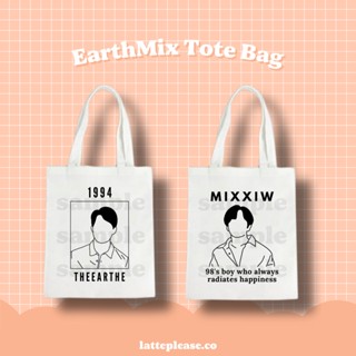 Earthmix GMMTV กระเป๋าผ้าแคนวาส ทรงโท้ท | Earth Pirapat Mix Sahaphap OG6H