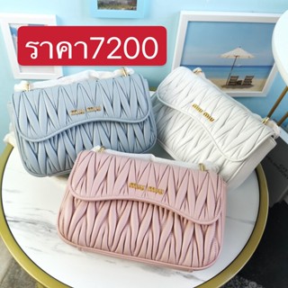 พรี ราคา7200 MIU MIU 5BD140 Matelasse หนังแกะ​ กระเป๋าสะพาย กระเป๋าสะพายข้าง