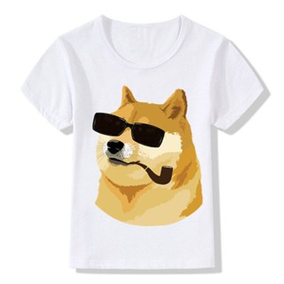 Baby Boys Girls Doge Deus God Dog/Shiba Inu Funny T shirt Children Summer Short Sleeve Tops Kids Clothes,ooo412