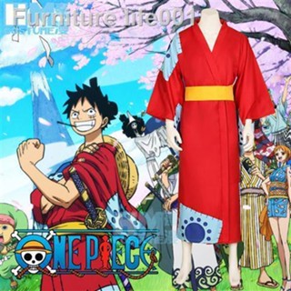 พร้อมส่ง❁✧✷One Piece cos และประเทศของ Luffy คอสเพลย์อะนิเมะกิโมโนปรับแต่งชุด