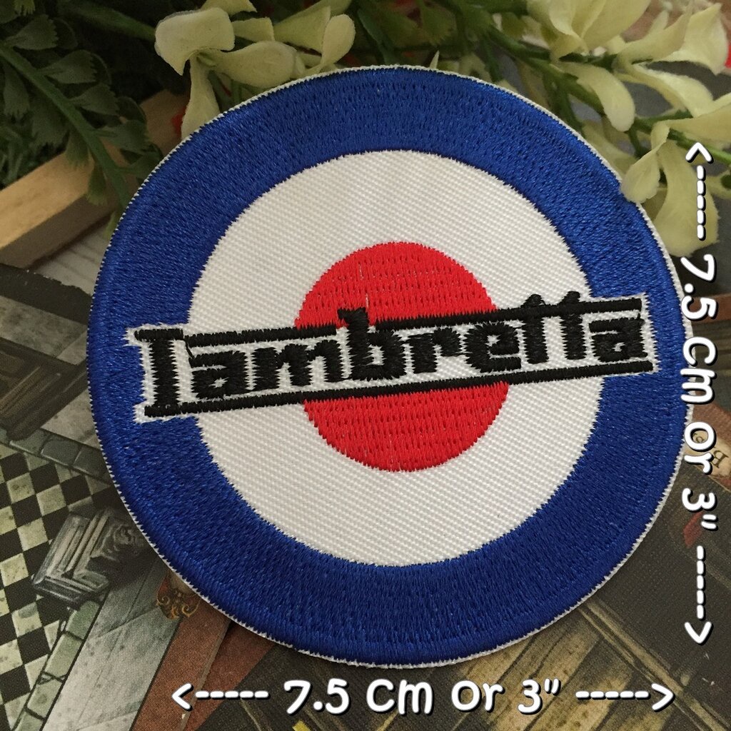 Lambretta ตัวรีดติดเสื้อ อาร์มรีด อาร์มปัก ตกแต่งเสื้อผ้า หมวก กระเป๋า แจ๊คเก็ตยีนส์ Badge Embroidered Iron on Patch