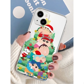 Christmas Crayon Shinchan เคสไอโฟน iPhone 8 Plus case X Xr Xs Max Se 2020 cover เคส iPhone 13 12 pro max 7 Plus 11 14 p