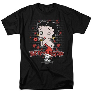 เสื้อยืดครอป [พร้อมส่ง] เสื้อยืดผ้าฝ้าย 100% พิมพ์ลาย Betty Boop Kiss โอเวอร์ไซซ์ ของขวัญคริสต์มาส สําหรับผู้ชาย XS