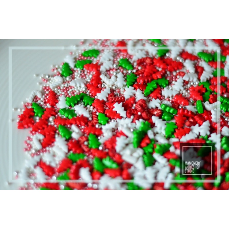 [สินค้าพร้อมส่ง] SK x’mas01/35g Springkle ตกแต่งเค้ก.