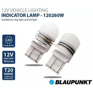 BLAUPUNKT หลอดไฟเบรค/ไฟท้าย T20 LED 12V INDICATOR LAMP 6000K 120260W [2 หลอด]