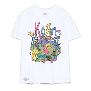 เสื้อยืด ลายการ์ตูน korn CARTOON สีขาว พรีเมี่ยม