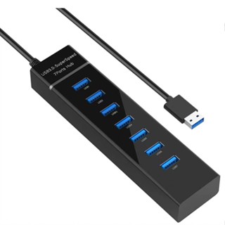 USB 3.0 HUB ความเร็วสูง 7 พอร์ตฮับตัวแยกฮับสวิตช์อิสระ ฮับ USB 3.0 Multi-Interface Hub 2 In 1 ยูเอสบี ตัวอ่า