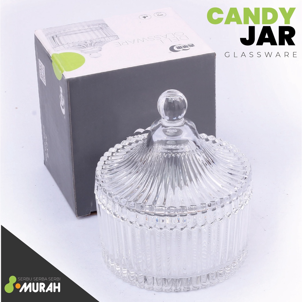SERBU - GLASS CANDY JAR CARROUSEL WTG-006 - GOLD - CANDY JAR - GLASS JAR