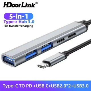 Hdoolink 5 in 1 อะแดปเตอร์ฮับ USB c 3.0 Type-c แยก PD ชาร์จเร็ว สําหรับ M-a-c-b-o-o-k PC แล็ปท็อป